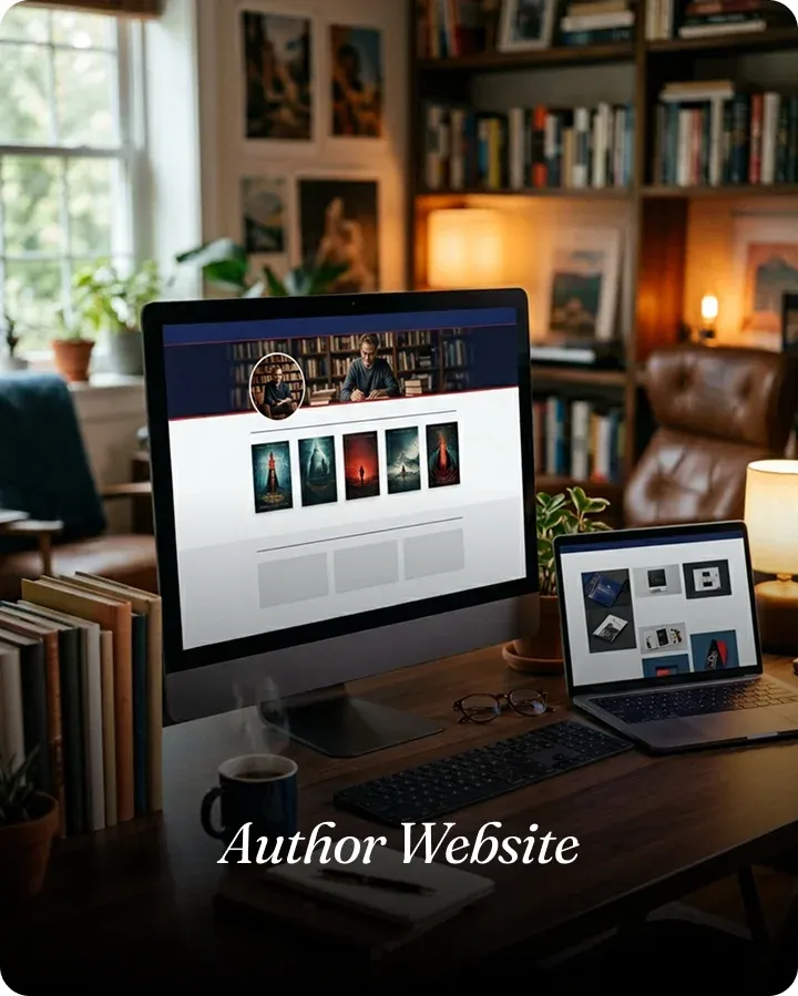 Ebook displayed across desktop and laptop screens